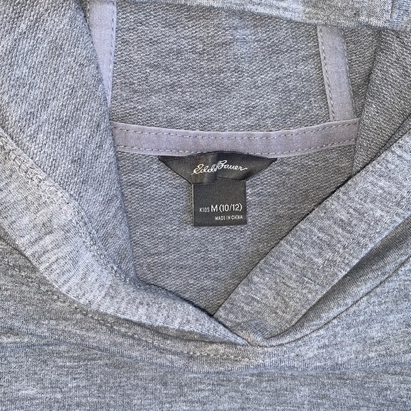 Eddie Bauer Gray Hooded Sweatshirt Girls 10/12 EUC - Picture 8 of 10